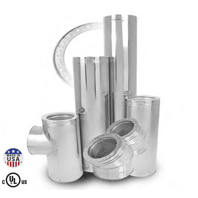 Ventis Class A Chimney Pipe 6" — 304L Stainless, All Fuel — VA304
