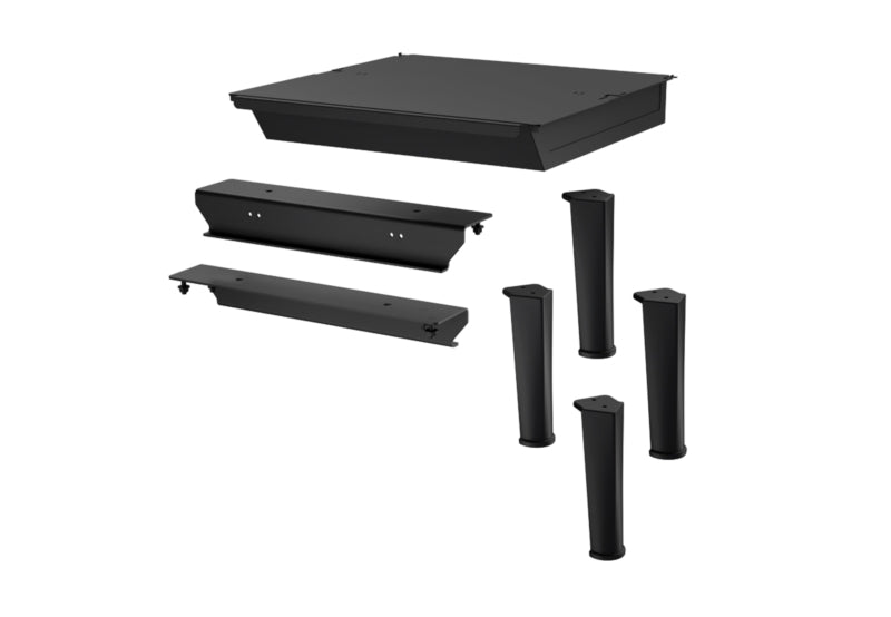 Black cast iron round legs with ash drawer for the Enerzone Solution 2.3 wood stove — AC01295