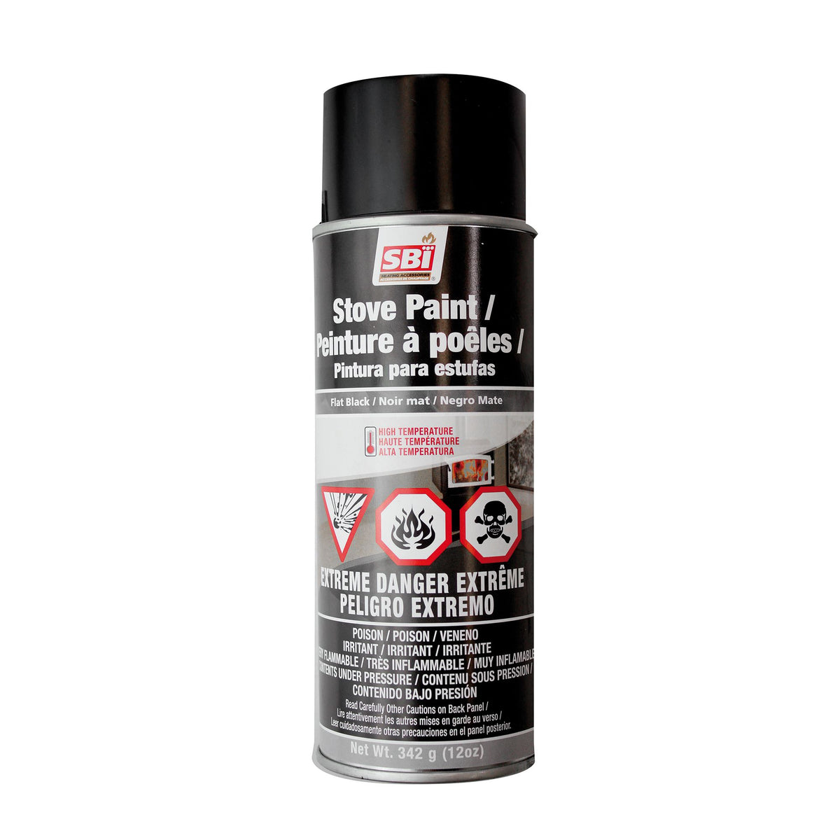Flat Black High-Temp Stove Paint (12 oz Aerosol) — can view