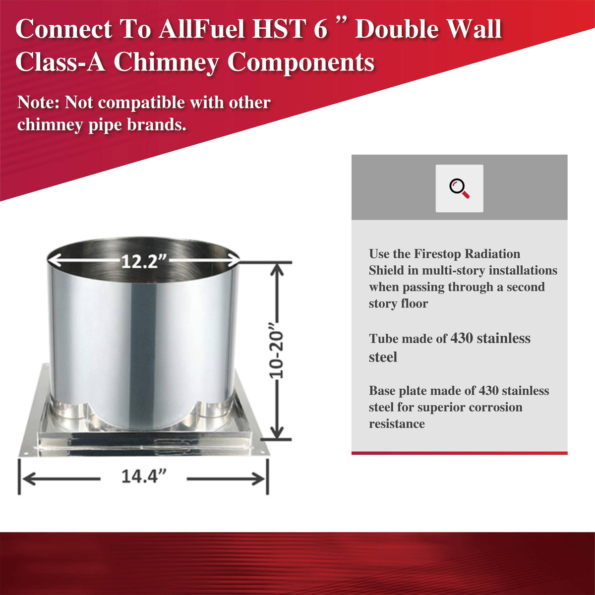 Firestop Radiation Shield 6" — AllFuel HST