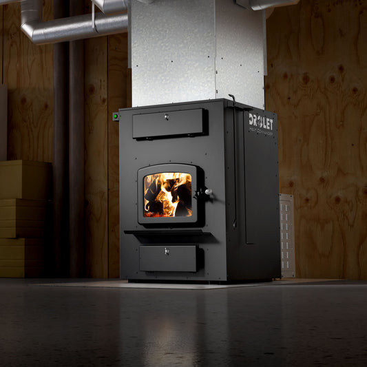 Drolet Heat Commander II wood furnace installed