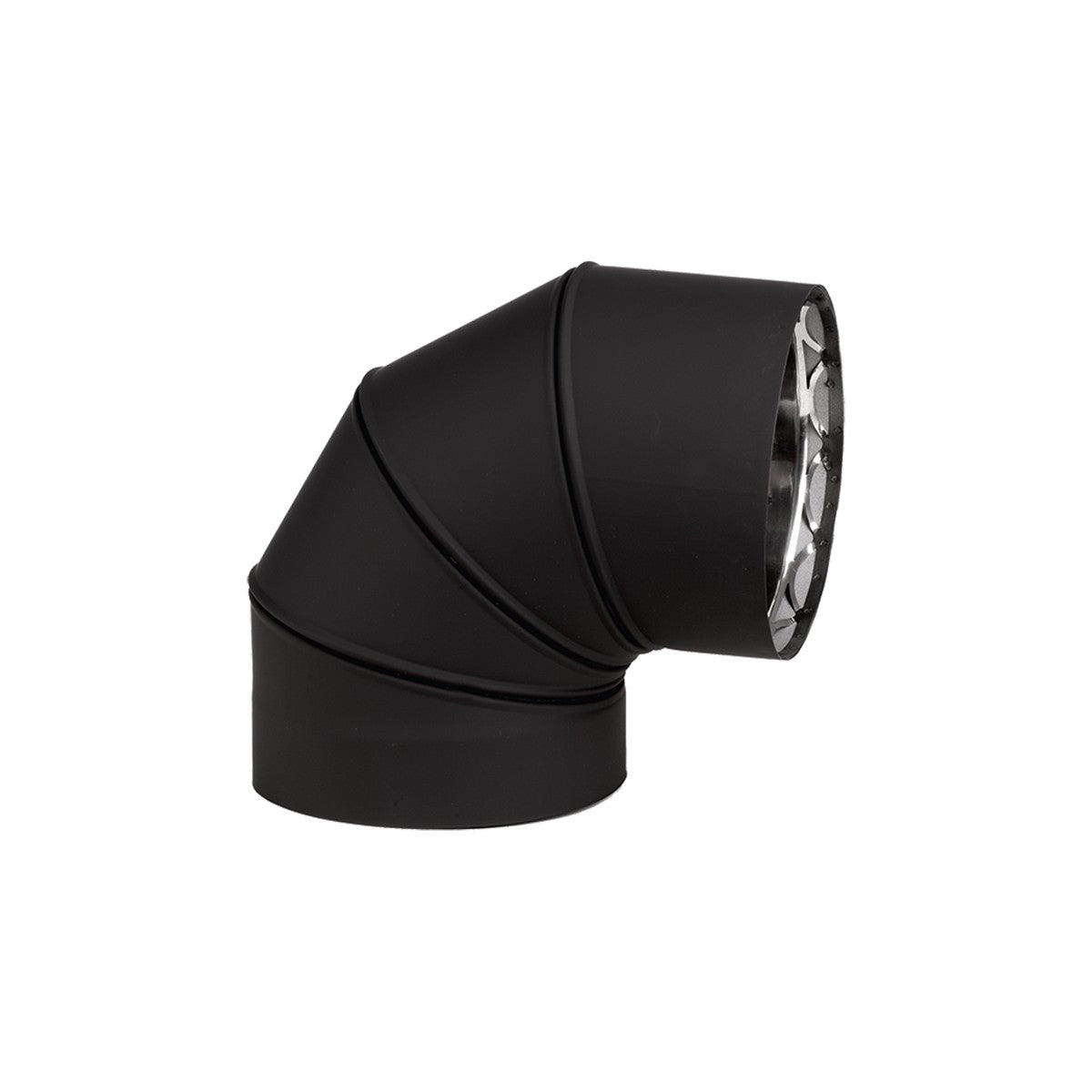 Vortex VOD0093 90 degree elbow, 6 inch double-wall black pipe