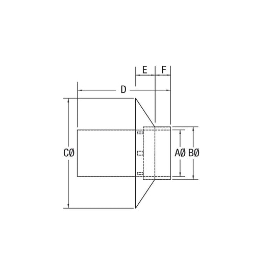 Vortex Double Wall Masonry Adapter 6" — dimensions diagram