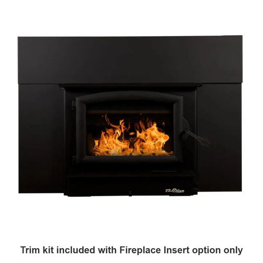 Carolina Model 74 NC wood stove (FP74) as a fireplace insert with trim kit, front view
