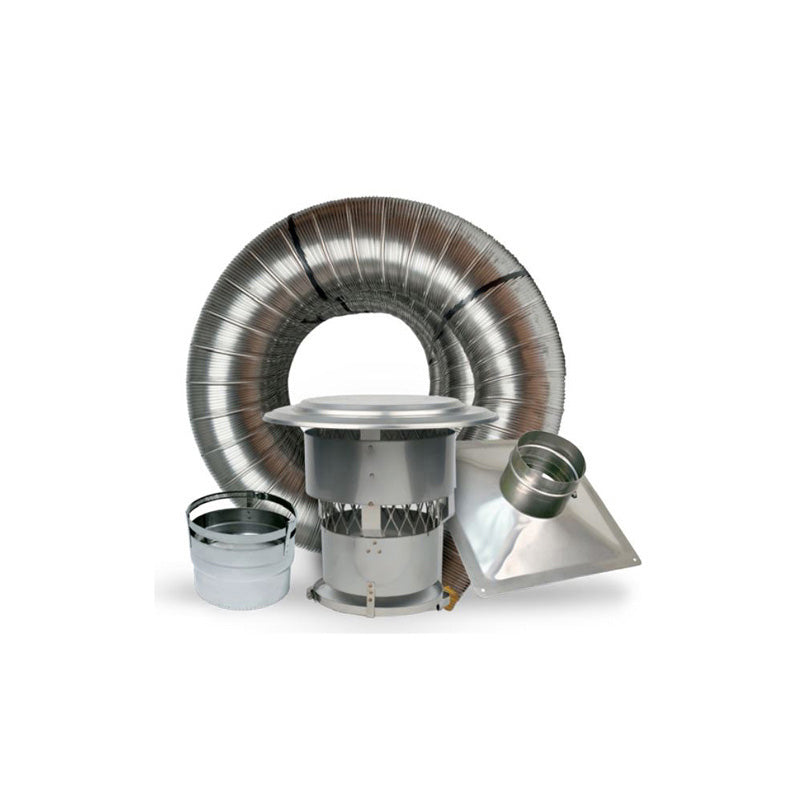 Forever Flex 6" x 25' pre-insulated stainless steel chimney liner appliance connector kit - 316Ti