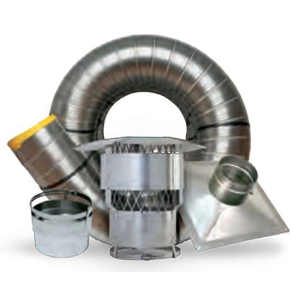 Forever Flex 6" x 25' stainless steel chimney liner appliance connector kit - Forever Flex .006 (heavy-duty)