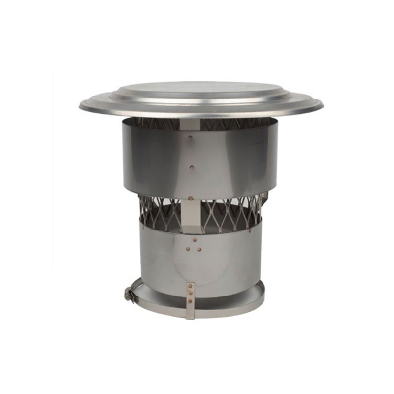 Forever Flex 6" rain cap with screen and wind guard included in the 6" chimney liner appliance connector kit