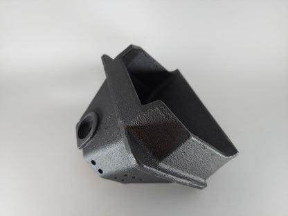 ComfortBilt large cast burn pot — side view