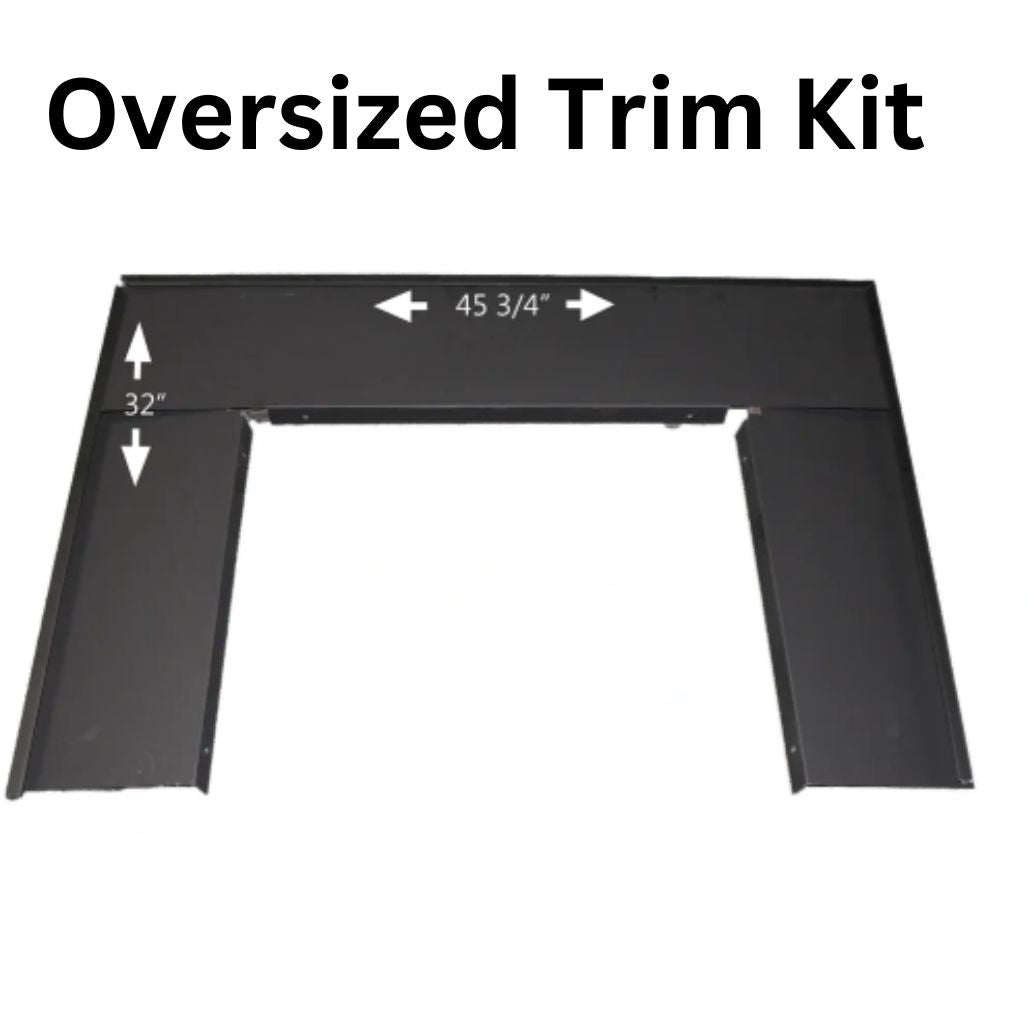 Carolina Model 21 NC (FP21) oversized 12 inch fireplace insert trim kit, black steel surround