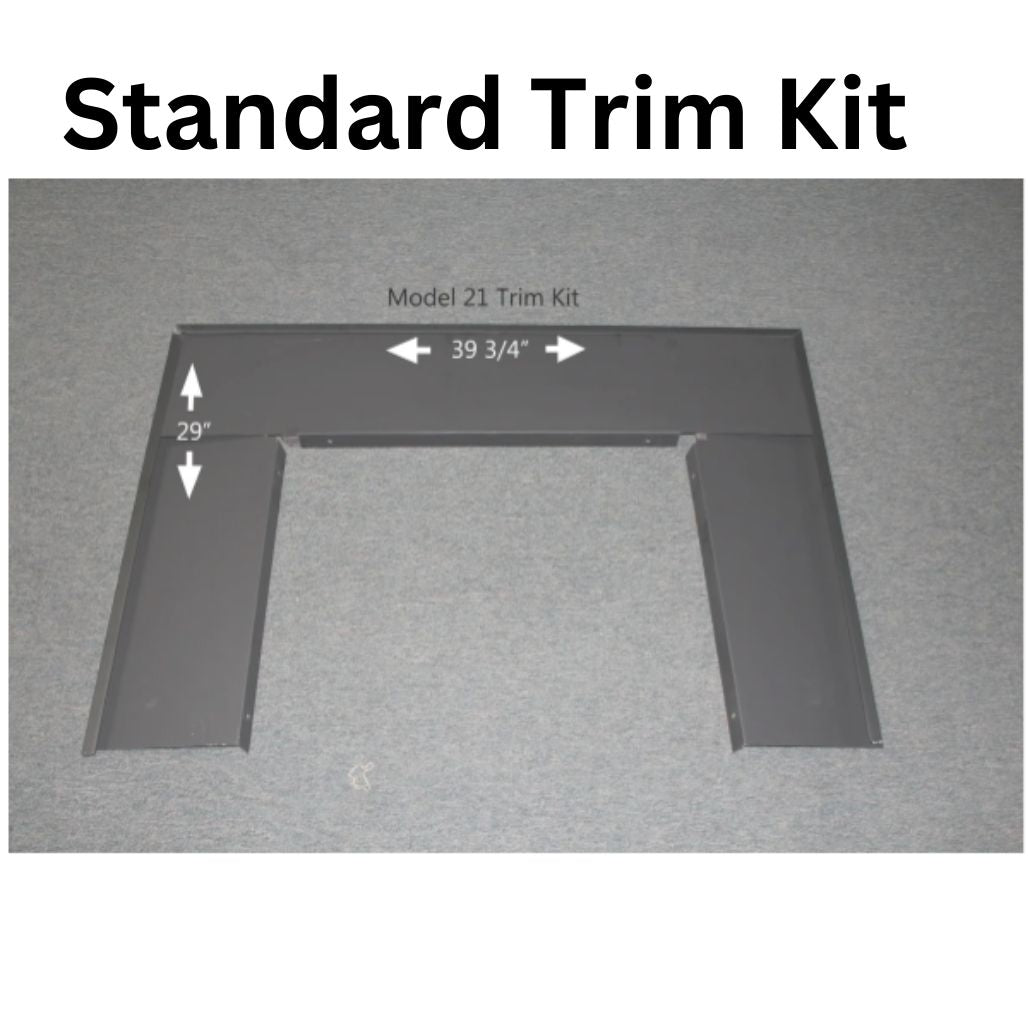 Carolina Model 21 NC (FP21) standard 9 inch fireplace insert trim kit, black steel surround