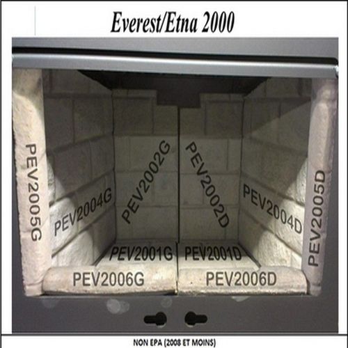 Floor Refractory Panel, Left Side for Nordica Everest 2000 & Etna 2000 Fireplaces, Panel Code PEV2001G (22266)
