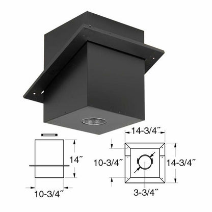 DuraVent 3" PelletVent Pro cathedral ceiling support 3PVP-CS — dimensions