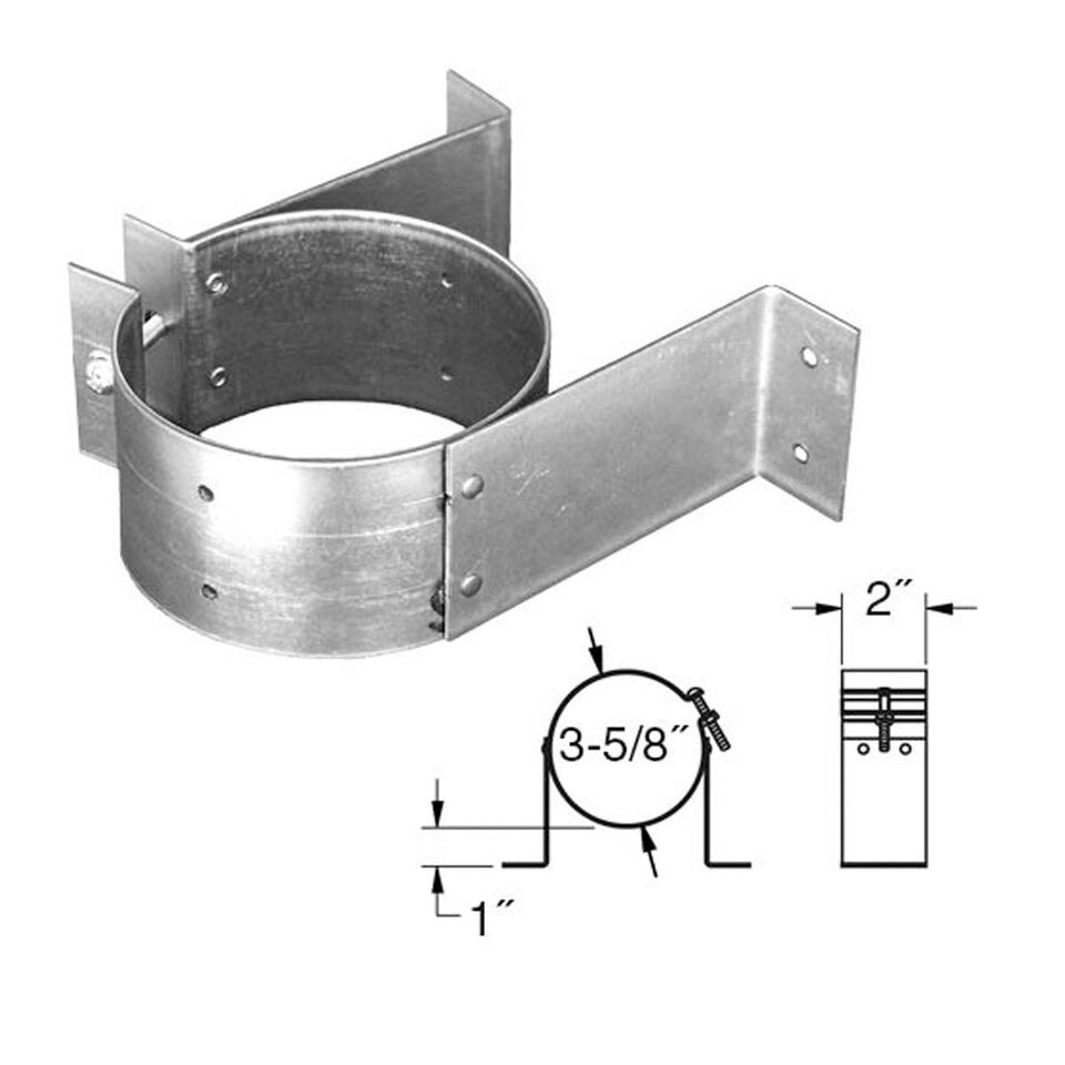 DuraVent 3" PelletVent Pro wall strap 3PVP-WS — dimensions