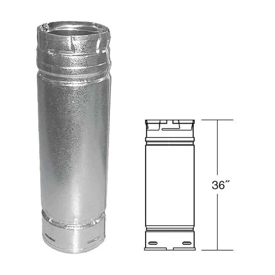 DuraVent 4" PelletVent Pro pellet vent pipe, 36" / Galvalume