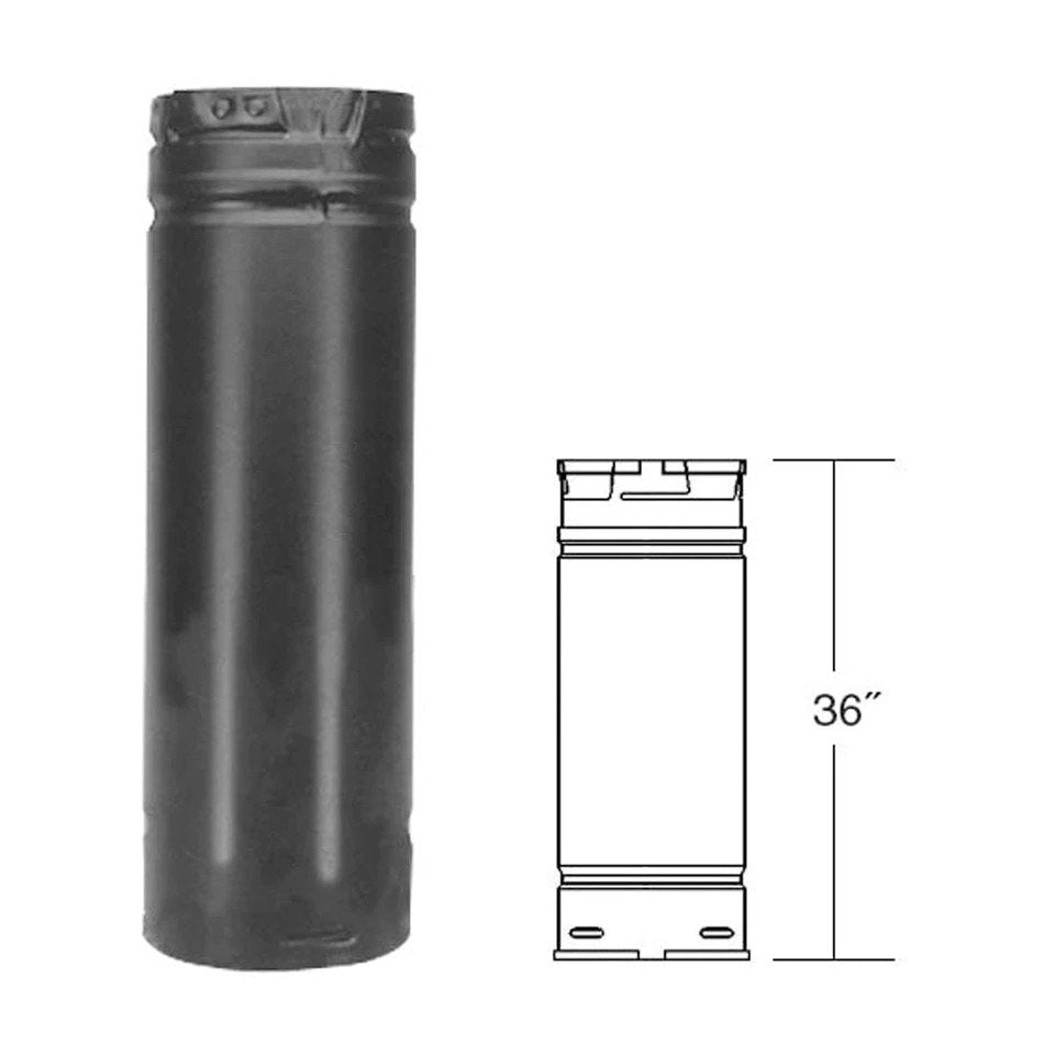 DuraVent 4" PelletVent Pro pellet vent pipe, 36" / Black