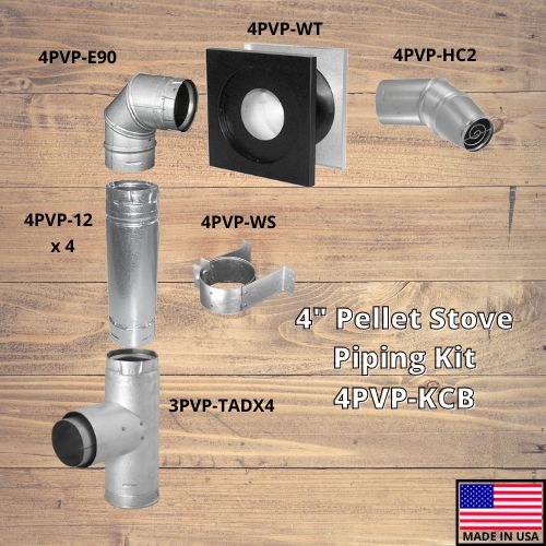 4 inch pellet vent kit galvalume
