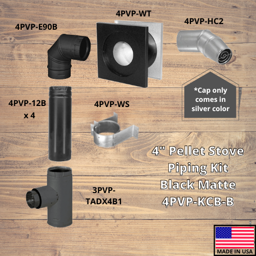 4 inch pellet vent kit black matte