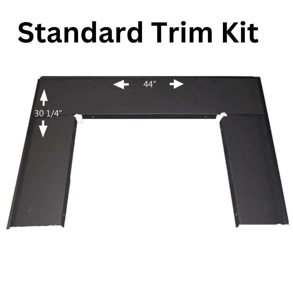 Carolina Model 74 NC (FP74) standard 9 inch fireplace insert trim kit, black steel surround