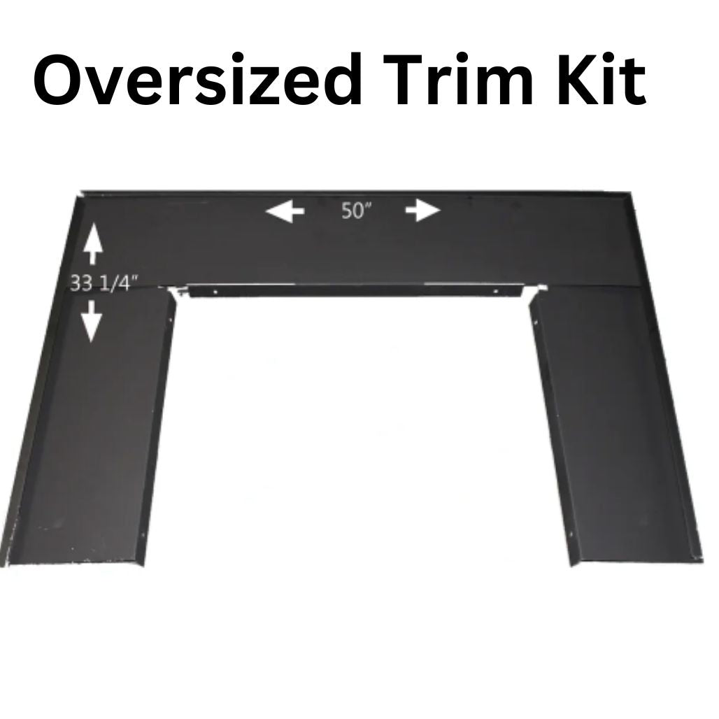 Carolina Model 74 NC (FP74) oversized 12 inch fireplace insert trim kit, black steel surround
