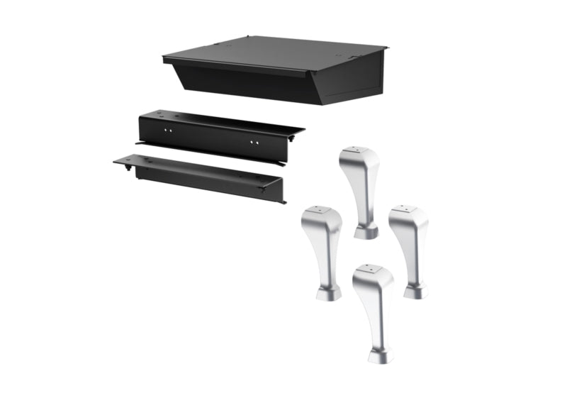 Brushed nickel cast iron traditional legs with ash drawer for the Enerzone Solution 1.7 wood stove — AC01183