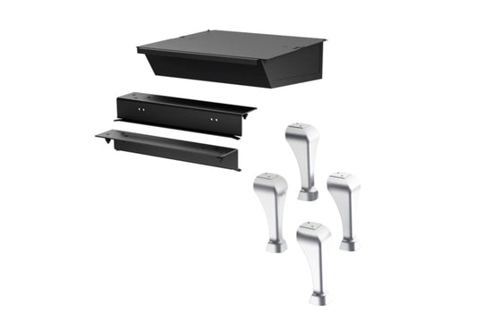 Brushed nickel cast iron traditional legs with ash drawer for the Enerzone Solution 2.3 wood stove — AC01208