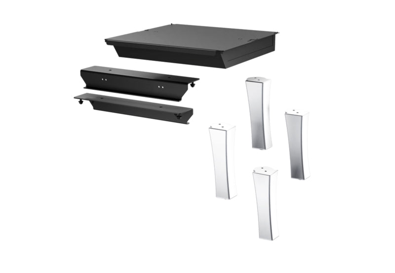 Brushed nickel cast iron flared legs with ash drawer for the Enerzone Solution 2.3 wood stove — AC01294