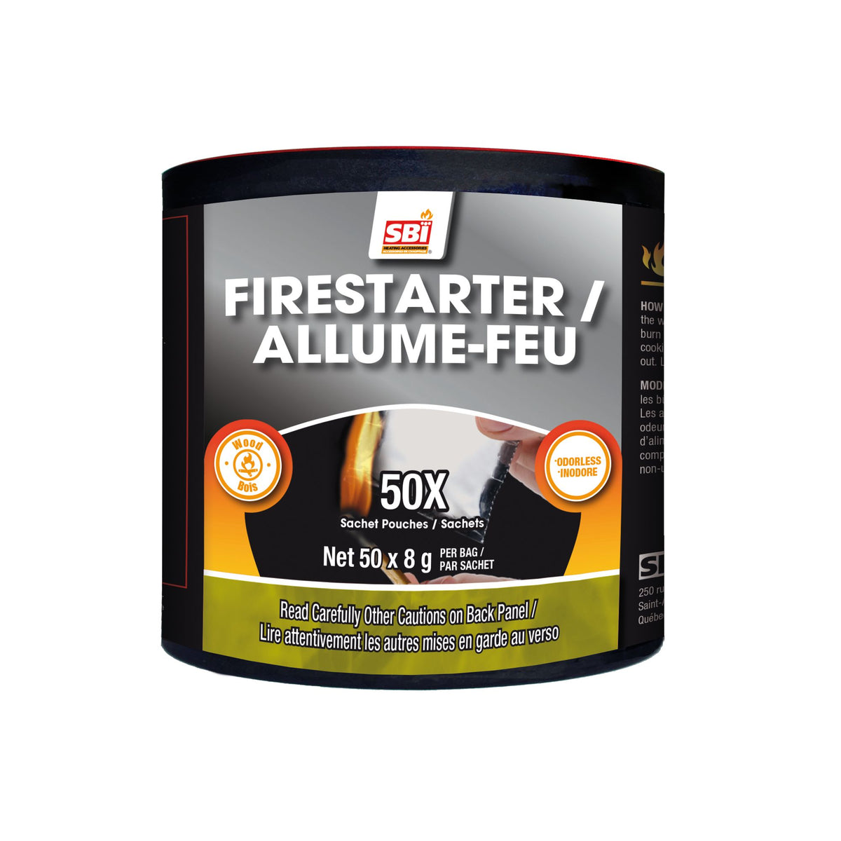 Drolet 50-pack fire starter sachet pouches for wood stoves, fireplaces, and campfires