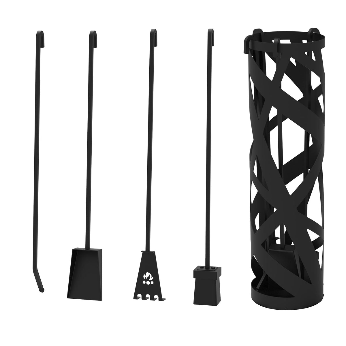 Papyrus Fireplace Tool Set — full set view