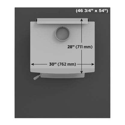 Drolet AC02758 maximum stove size diagram 28 x 30 inches