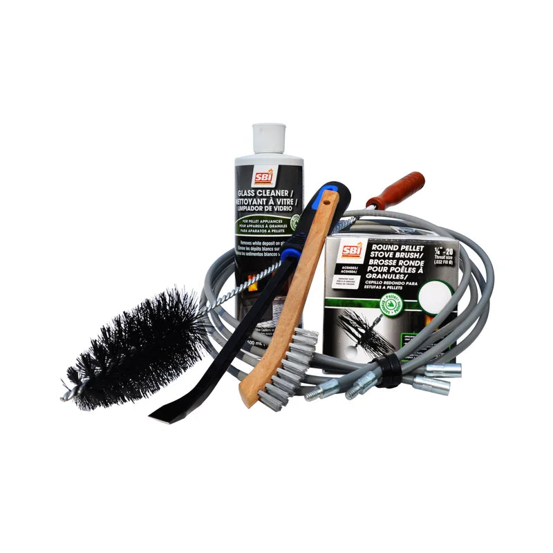 3 inch pellet stove cleaning kit with brushes and rods