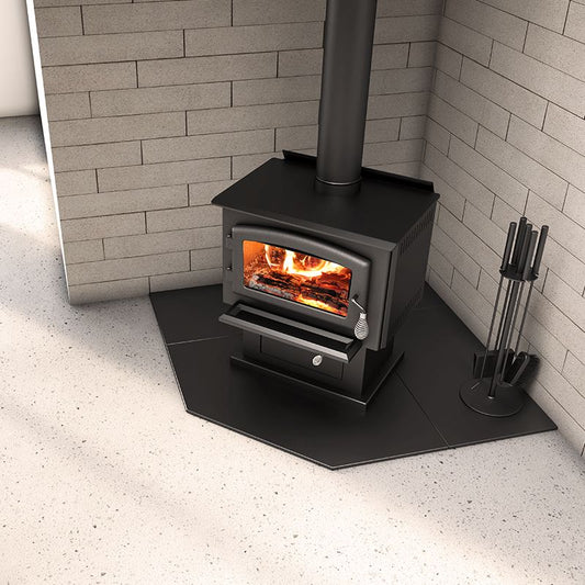 Drolet AC02787 corner hearth pad installation setup