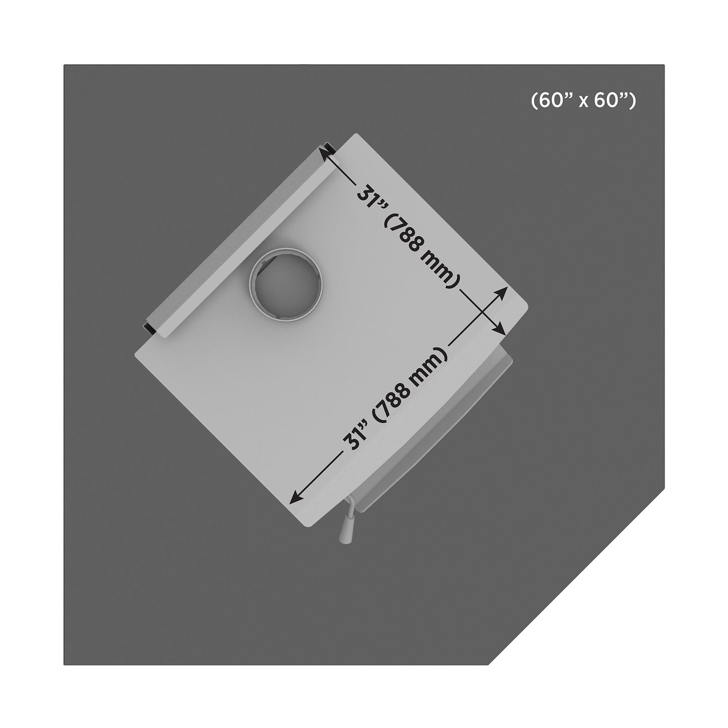 Drolet AC02790 maximum stove size diagram 31 x 31 inches