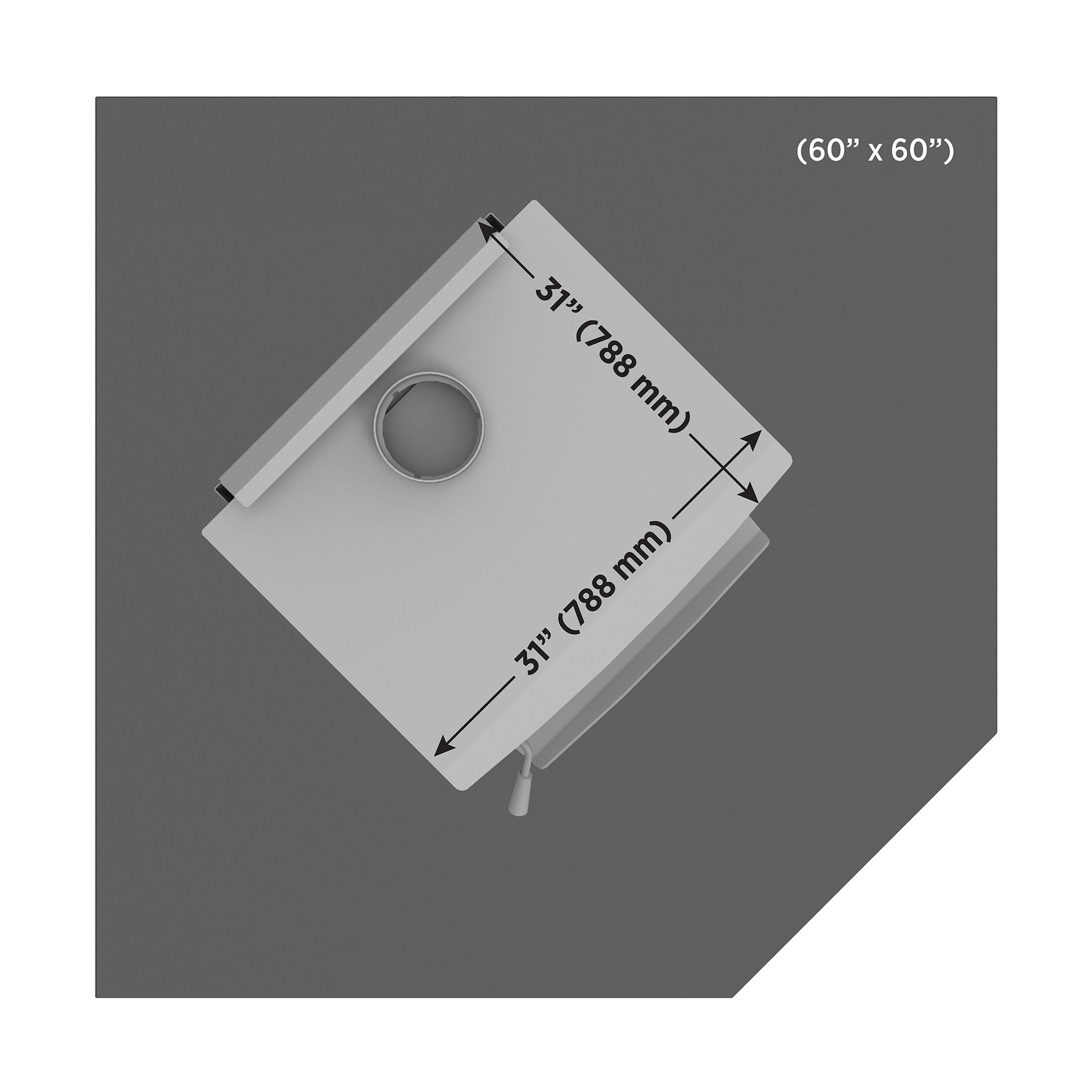Drolet AC02790 maximum stove size diagram 31 x 31 inches