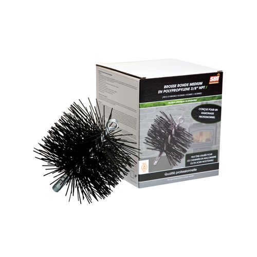 7 inch round polypropylene chimney sweep brush for stainless steel liners and Class A chimney pipe