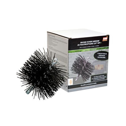 7 inch round polypropylene chimney sweep brush for stainless steel liners and Class A chimney pipe