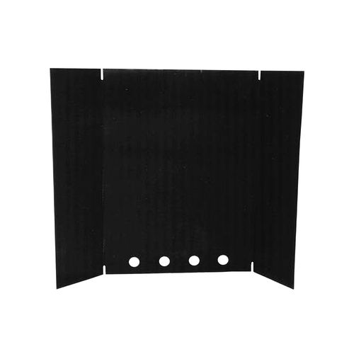 Tri-fold black wall heat shield for wood stoves