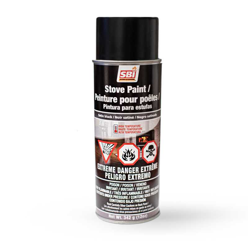 Satin Black High-Temp Stove Paint (12 oz Aerosol) — can view