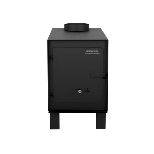 Drolet Hunter camp stove front view with full steel door