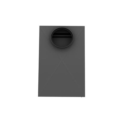 Drolet Hunter camp stove flat steel cooktop and 6 inch flue outlet from above