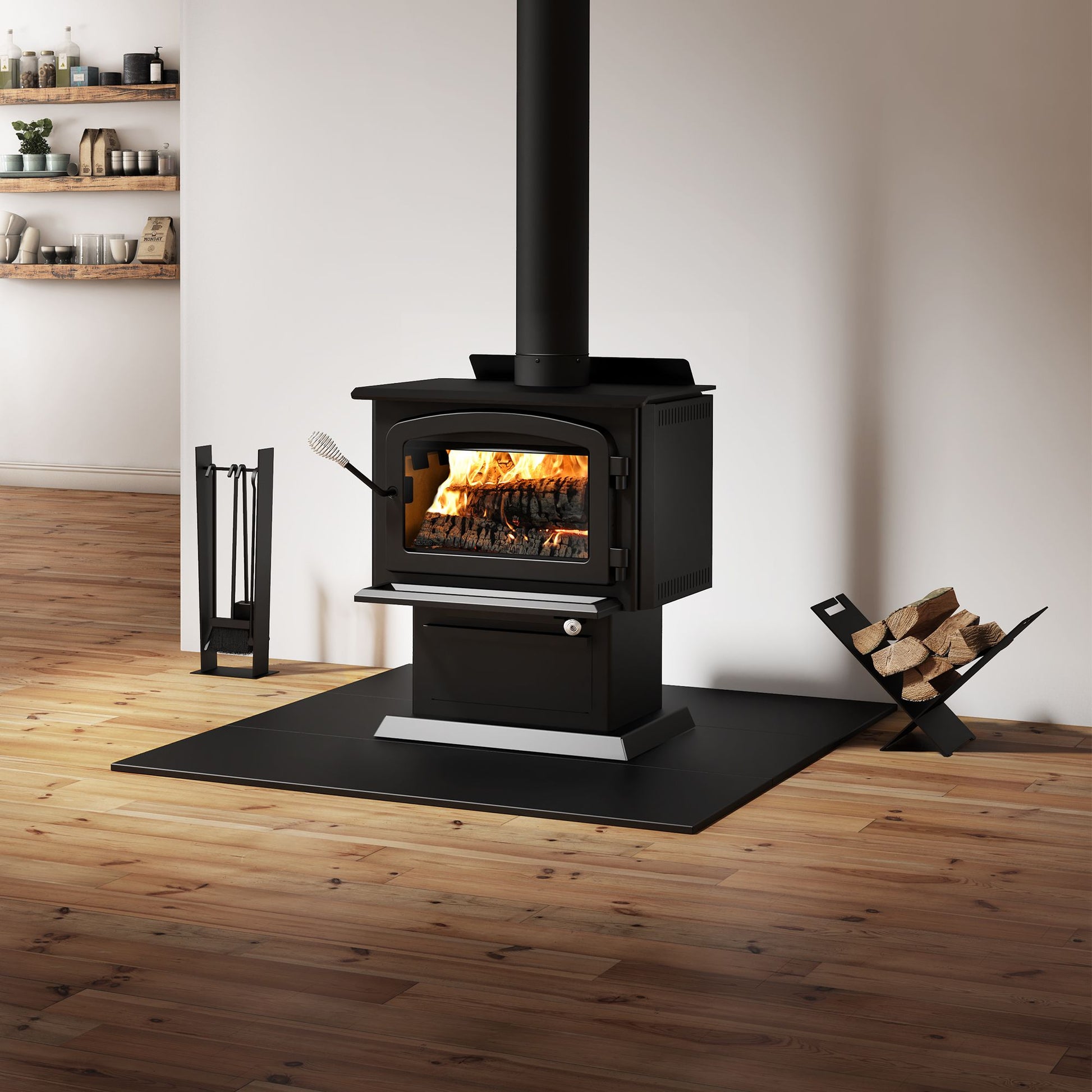 Drolet Blackcomb II Wood Stove lifestyle/detail