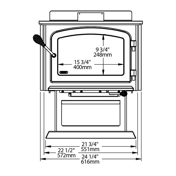 Drolet Blackcomb II Wood Stove lifestyle/detail