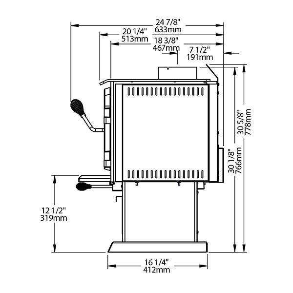Drolet Blackcomb II Wood Stove lifestyle/detail