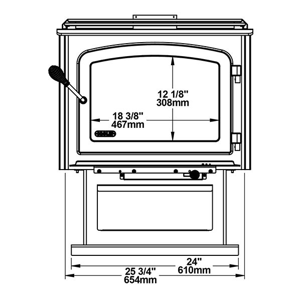 Drolet Escape 2100 Wood Stove lifestyle/detail