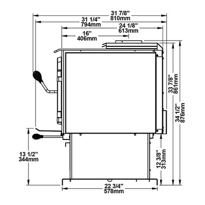 Drolet Escape 2100 Wood Stove lifestyle/detail