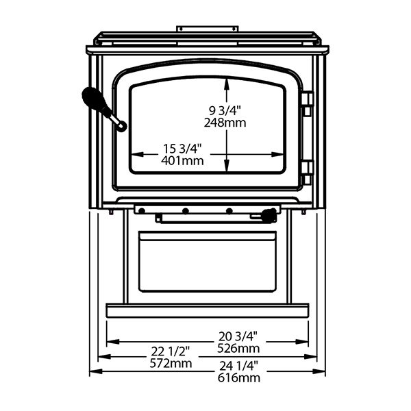Drolet Escape 1500 Wood Stove lifestyle/detail
