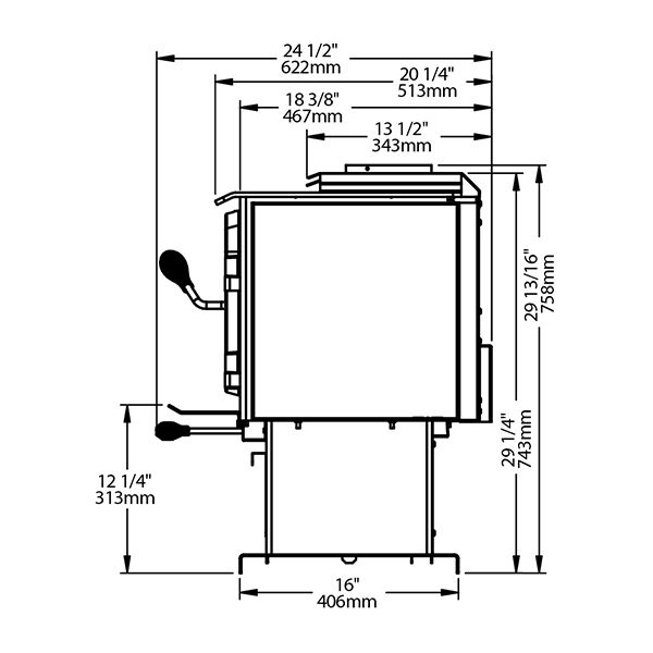 Drolet Escape 1500 Wood Stove lifestyle/detail