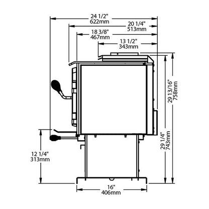 Drolet Escape 1500 Wood Stove lifestyle/detail