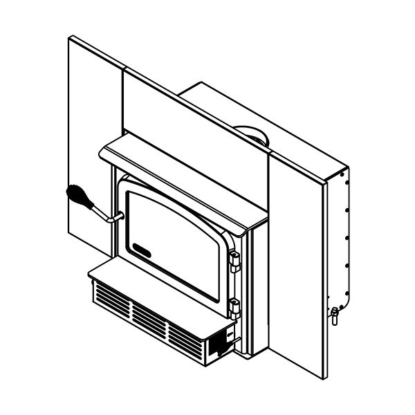 Drolet Escape 1500-I Wood Insert lifestyle/detail