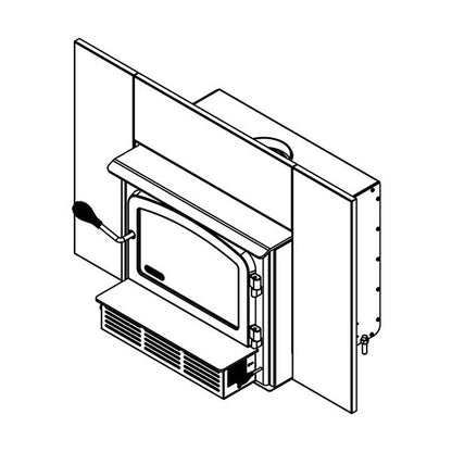 Drolet Escape 1500-I Wood Insert lifestyle/detail