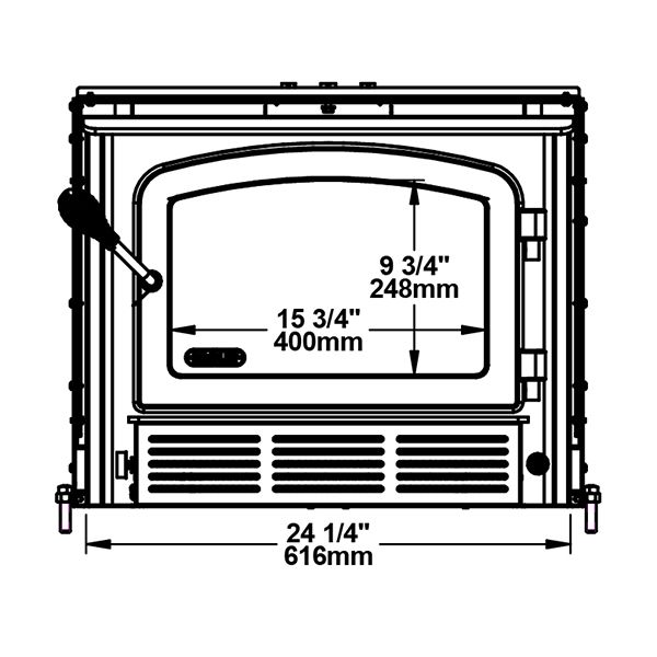 Drolet Escape 1500-I Wood Insert lifestyle/detail